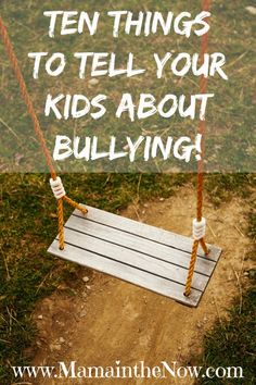 Parents do not always offer the best advice when it comes to bullying. "Ten Things to Tell Your Kids About Bullying" is an online blog that can serve as a tool for parents to use to teach their children about how to respond to bullying. Having parents and teachers on the same page on issues like bullying is a great tool to help children in these situations. The blog can be accessed at www.mamainthenow.com Teen Activities, Child Behavior, Parenting Lessons, Newborn Sleep Schedule, Family Resources, How To Act, Happy Child, How To Teach Kids, Parenting Help