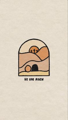 the logo for he has risen