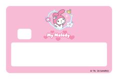 a pink card with an image of a baby bunny on it's face and the words, my melody