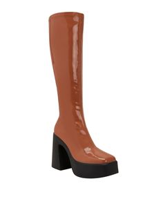 in stock Brown Knee Boots, Knee High Platform Boots, Calf Stretches, Platform Boots Women, Stretch Boots, Warm Winter Boots, Swim Trends, Faux Leather Boots, Kids Trend