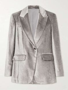 BRUNELLO CUCINELLI Cotton-blend velvet blazer | NET-A-PORTER Ski Wear, Outerwear Women