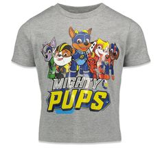 Get ready for a fun adventure in this adorable Paw Patrol Short Sleeve Graphic T-Shirt! Join Marshall, Chase, Rubble, Skye, Rocky, Zuma, Everest, and the rest of the rescue pups as they help solve problems around Adventure Bay with their pal Ryder. Always ready to help a friend, these mighty pups need your little helper’s assistance to complete their mission, save the day, and bring a smile to the faces of those around them. Your child will love to wear this short sleeve graphic tee shirt featur Playful Crew Neck T-shirt For Playtime, Themed Cartoon Print Crew Neck T-shirt, Fun Character Print Tops For Playtime, Playful Tops With Funny Print For Playtime, Pre-shrunk Themed Multicolor T-shirt, Playtime Graphic Tee With Character Print, Fun Cartoon Print Crew Neck Top, Themed Multicolor Pre-shrunk T-shirt, Graphic Tee With Character Print For Playtime