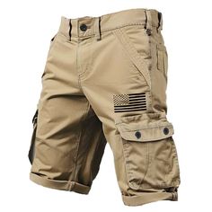 Gender:Men's; Style:Classic; Elasticity:Micro-elastic; Occasion:Sports Outdoor; Fit Type:Regular Fit; Function:Outdoor; Waistline:Mid Waist; Pattern:Flag; Design:6 Pocket; Pants Type:Cargo Shorts; Front page:FF; Listing Date:04/02/2024; Pants Length:Short Mens Printed Shorts, Mens Cargo, Cargo Shorts Men, Black Khakis, Type Of Pants, Pocket Pants, Pants Length, Flag Design, Clothing Apparel