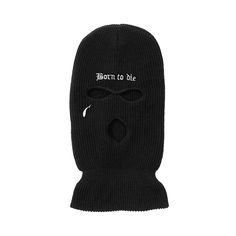 This Born To Die Balaclava is made out of a thick knit material that is guaranteed to keep your face and head warm during your wild winter adventures. The three-hole embroidered ski mask features two separate eyeholes and a mouth hole. Ski Mask Beanie, Black Ski Mask, Digital Wallet, Ski Mask, Winter Adventure, Knitting Materials, Signature Logo, Embroidery Stitches, Making Out