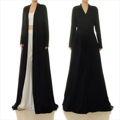 Pocket Cardigan Dress Lounge Robe Women Chic Fitted Long Sleeve Robe, Formal Fitted Long Sleeve Robe, Fitted Open Front Robe For Spring, Fitted V-neck Robe For Daywear, Fitted V-neck Daywear Robe, Fitted Long Evening Robe, Fitted Open Front Robe For Loungewear, Fitted Full Length Loungewear Dresses, Fitted Full Length Dress For Loungewear