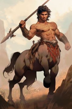 Hot Centaur Art Male, Male Centaur Character Design, Centaur Male, Mythical Creature Art, Creature Artwork, Fantasy Races