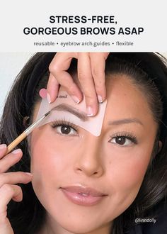 Create your perfect brow shape easier than ever with these reusable eyebrow arch guides! Includes:6 flattering styles for all face shapes Why You'll Love This:❣️ Durable❣️ Flexible❣️ Reusable❣️ Beginner-friendly❣️ EasyHow to Use: Hold each stencil to your eyebrow to find the closest fit to your natural shape. Hold the stencil to your eyebrow and align the curve of the stencil to your natural arch. Fill in your eyebrow with a pencil or brow powder. Make sure to cover all edges of the stencil. Don Brow Shapes, Eyebrow Arch, Eyebrow Care, Eye Makeup Guide, Eyebrow Template, Eyebrow Trends, Perfect Brow, Beef Dinners, Eyebrow Hacks