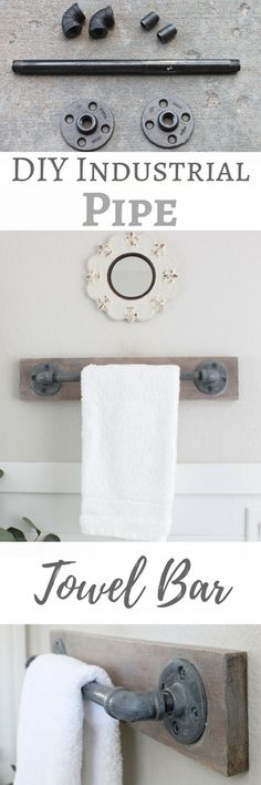 the diy industrial pipe towel bar