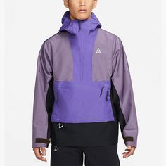 DN3910-579 Autumn Purple, Nike Acg, Men's Nike, Hooded Jacket, Nike Men, Color Blocking, Nike, Sneakers, Purple