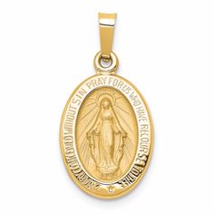 14k Polished And Satin Miraculous Medal Pendant Metal: 14k Yellow Gold Length Of Item:18 Mm Width Of Item:11 Mm Bail Length:6 Mm Bail Width:4 Mm 14k Gold Miraculous Medal Jewelry In Gold, 14k Yellow Gold Jewelry With Miraculous Medal, 14k Gold Jewelry With Miraculous Medal, Yellow Gold Miraculous Medal Jewelry For Wedding, Wedding Yellow Gold Jewelry With Miraculous Medal, Oval Miraculous Medal In Yellow Gold Jewelry, Oval Miraculous Medal Yellow Gold Jewelry, Yellow Gold Oval Miraculous Medal Jewelry, Anniversary Yellow Gold Miraculous Medal Jewelry