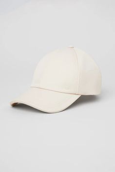 Satin Off-Duty Cap - Creme | Alo Yoga Classic Solid Color Baseball Cap, Classic Solid Baseball Cap, Classic Adjustable Hat With Curved Visor, Classic Six-panel Snapback Hat, Classic Six-panel Hat, Classic Baseball Cap, Classic Adjustable Fitted Hat With Curved Visor, Adjustable Classic Fitted Hat With Curved Visor, Classic Fitted Hat With Curved Bill