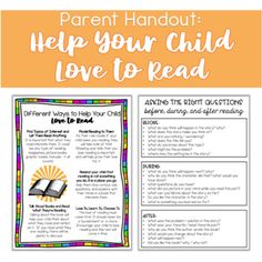 parent handout help your child love to read