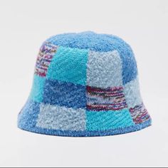 Urban Outfitters Blue Gabbi Knit Bucket Hat In Blue Checkered Pattern. Slim-Fit Bucket Cap Designed In Textured Knit Product Sku: 70820790; Color Code: 040 Content + Care - 100% Polyester - Argyle: 51% Polyester, 36% Rayon, 13% Nylon - Spot Clean #Urbanoutfitters #Buckethat #Patchwork #Checkered Casual Purple Crochet Hat, Blue Yarn Bucket Hat For Spring, Blue Knitted Hat For Spring, Winter Blue Bucket Hat, Blue One-size Spring Crochet Hat, Hand Knitted Blue Hat One Size, Blue One Size Crochet Hat, Trendy Blue Bucket Hat For Winter, Trendy Blue Winter Bucket Hat