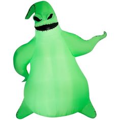 an inflatable green ghost is shown on a white background