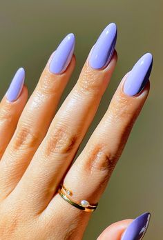 Trending Nail Polish Colors, Simple Spring Nails, Light Blue Nails, Purple Nail, Nail Polish Trends, Bleu Pastel, Winter Nail Designs