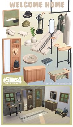 an assortment of furniture and accessories for the home