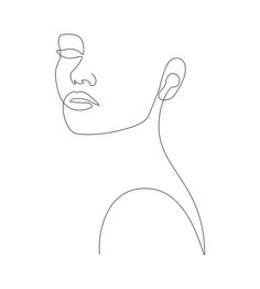 a line drawing of a woman's face