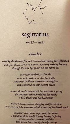 the page from sagittarius, written in black ink