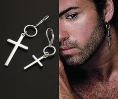 Sterling Silver George Michael Cross Earring R.I.P George Michael This Earring is pure sterling silver Best memorial gift for someone who loves George Michael PLEASE NOTE : THE PRICE IS FOR ONE PIECE Item Dimensions: Small Earring: Cross : 18x12 mm Large Earring: Cross : 29x17 mm Thank you for looking. Please feel free to contact me any time for any reason and concern . Aesthetic Cross, Mens Earrings, Cross Earring, Unisex Earrings, Earrings Aesthetic, Hammered Hoop Earrings, George Michael, Men Earrings, Cross Earrings