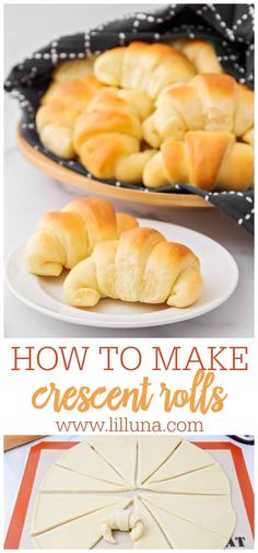 how to make crescent rolls in the oven and then cut them into small pieces on a plate