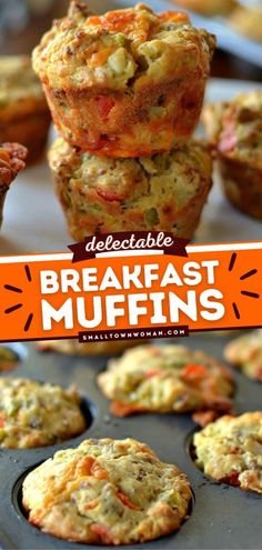 breakfast muffins with sausage and cheese on top