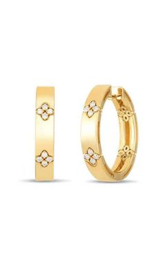 Roberto Coin Love in Verona 18k Yellow Gold and Diamonds Earrings 8882991AYERX Diamonds Earrings, Roberto Coin, Proud To Be, Verona, Diamond Earrings, Toronto, Coin, Diamonds, Yellow Gold