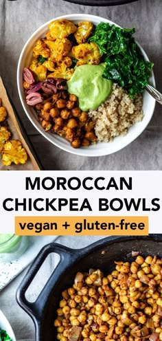 an image of moroccan spiced chickpea glow bowls