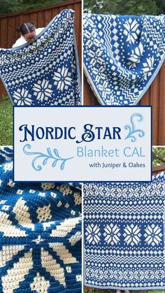 Wintery blue and white mosaic crochet blanket displayed in 4 ways. The blanket features a nordic star /snowflake pattern. Granny Square Crochet Ideas, Easy Crochet Ideas, Nordic Star, Granny Square Tutorial, Granny Square Crochet Patterns Free, Crochet Afghan Patterns Free, Easy Patterns, Crochet Bedspread Pattern