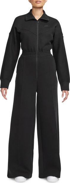 Nike Tech Windrunner Jumpsuit | Nordstrom Nike Jumpsuit, Design Tech, Nike Sportswear Women, Women's Sportswear, Chevron Design, Nike Tech, Tech Fleece, Athletic Apparel, Wide Pants