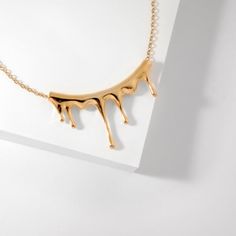 Rivulets Gold Necklace | MARIE JUNE Jewelry | Wolf & Badger Statment Necklace, Statement Necklace Gold, Necklace Aesthetic, Wearable Art Jewelry, Gold Statement Necklace, Statement Pendant, Gemstone Necklace Pendant, Choker Necklaces, Cuff Earrings