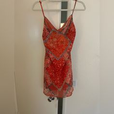 Never Been Worn Bobbirocco Summer Dress From La Boutique Pink Bohemian Mini Dress With Spaghetti Straps, Bohemian Pink Spaghetti Strap Mini Dress, Patterned Sleeveless Dress For Brunch, Patterned Dresses With Spaghetti Straps, Chic Patterned Mini Dress For Beach, Chic Patterned Mini Dress For The Beach, Dresses Fun, Spring Mini Dresses, Roxy Dress