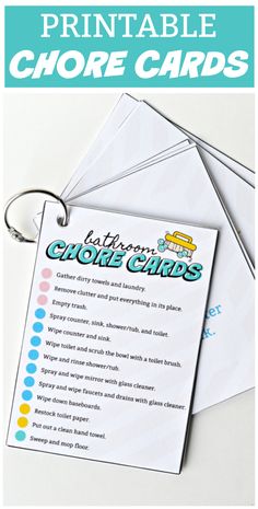 the printable chore cards are on top of each other