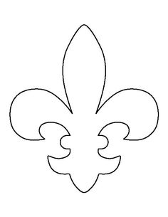 the outline of a fleur de lis flower, with four petals on each side