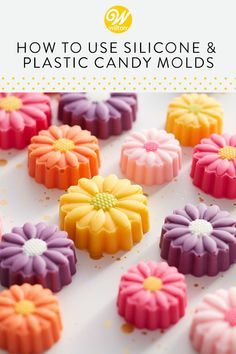 how to use silicone and plastic candy molds for flower shaped cake decorations