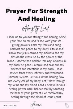 prayer for strength and healing