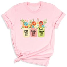 👩👵👵‍🦳 Make it personal with our Custom Mom Grandma Greatgrandma T-Shirt! 🌟 Customize it with your family's special titles or names! 😍 Get yours now and celebrate your amazing family legacy! For different Mother's Day t-shirt designs, please take a look at our Mother's Day collection. https://www.greatwoodboutique.com/collections/mothers-day-tee-shirts Mother's Day Family Reunion T-shirt With Name Print, Personalized T-shirt For Family Reunion On Mother's Day, Personalized T-shirt For Family Events On Mother's Day, Mother's Day Family Reunion Crew Neck T-shirt, Mother's Day Family T-shirt With Name Print, Family Reunion Mother's Day Crew Neck T-shirt, Mother's Day Graphic Print T-shirt For Family Reunion, Mother's Day Family Reunion Graphic T-shirt, Mother's Day Family Event T-shirt With Name Print