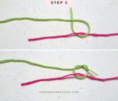 two pictures showing how to crochet the same stitch