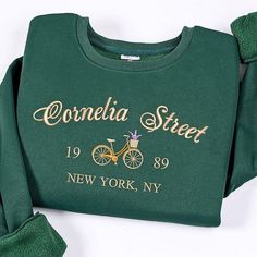 1. 50% Cotton, 50% Polyester Embroidered Sweatshirt 2. True To Size. Classic Fit 3. Size: S -> 4xl Great Gift Idea Cornelia Street, Street Sweatshirt, Gift For Friend, Embroidered Sweatshirts, Custom Embroidery