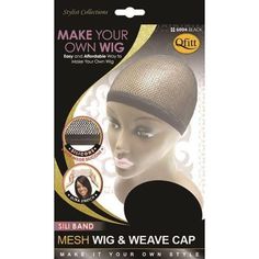 Qfitt Mesh Wig Weave Cap is a versatile net mesh cap that let's you create your favorite hair styles. Close top Mesh weaving cap Comfortable silicone band for anti-slip Ultra stretch 1 per pack Black Mesh Cap, Silicon Bands, Make Your Own, Wigs, Create Your, Weaving, Hair Accessories, Make Your, Mesh