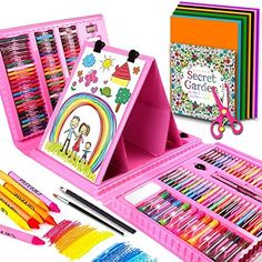 Art Supplies for Kids, Art Set, Art Kit, Drawing Kits, Art and Crafts with Origami Paper, Scissors, Coloring Book, Crayons, Markers, Kindergarten Homeschool Supplies Christmas Birthday Gift (Pink) Kids Art Set, Art Supplies For Kids, Drawing Kits, Pink Drawing, Art Sets For Kids, Homeschool Supplies, Kids School Supplies, Family Fun Day