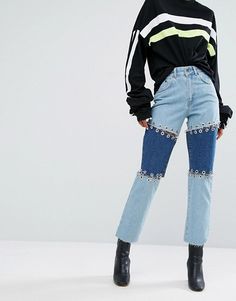 Jeans With Chains, Hoco Ideas, Upcycling Jeans, Ropa Upcycling, Thrift Flip, Ragged Priest