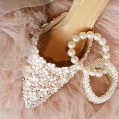 Blush and ivory floral wedding shoes with pearl and diamanté Romantic Floral Wedding, Blush Floral Wedding