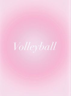 the word volleyball is written in white on a pink background