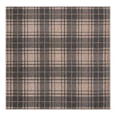 a plaid rug is shown in grey and beige colors on a white background, it looks like the fabric has been made from wool