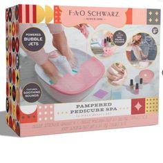 the fao schwaz pampered pedicure spa is in its box