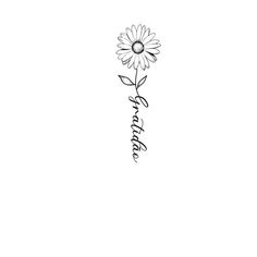 a drawing of a flower with the word love written on it's side, in cursive writing