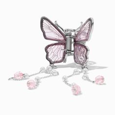 Champagne Coast, Butterfly Accessories, Fairycore Fashion, Fashionable Jewelry, School Board, Bed Head, Metallic Hair, Pink Butterfly, Jewelry And Accessories