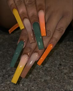 Xl Long Acrylic Nails Brown, Xl Long Acrylic Nails Purple, Cute Red Nails, Drippy Nails, Aqua Nails, Acrylic Toes, Pointed Nails, Fiesta Tropical