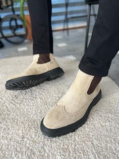 Lawton Beige Wing Tip Suede Chelsea Boots Beige Chelsea Boots, Black Monks, Ballet Socks, Beige Boots, Gifts Box, Botas Chelsea, Suede Chelsea Boots, Chelsea Boots Men, Suede Leather Boots