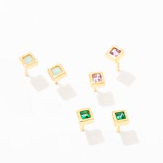 Square Bezel Studs Hip To Be Square, Topaz Stone, Earring Sale, Gold Plated Sterling Silver, Jewelry Plate, Ring Bracelet, Earring Necklace, Ring Necklace, Jewelry Care